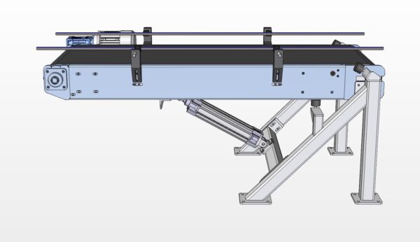 Belt conveyor plane on sheet metal cradle