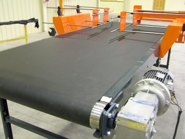 belt conveyors on sheet metal cradle